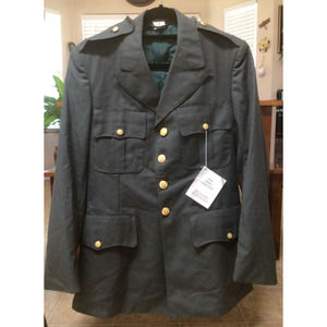 NWT Army Military Service Uniform Mens 40L Coat Blazer Jacket Wool Green ~788A